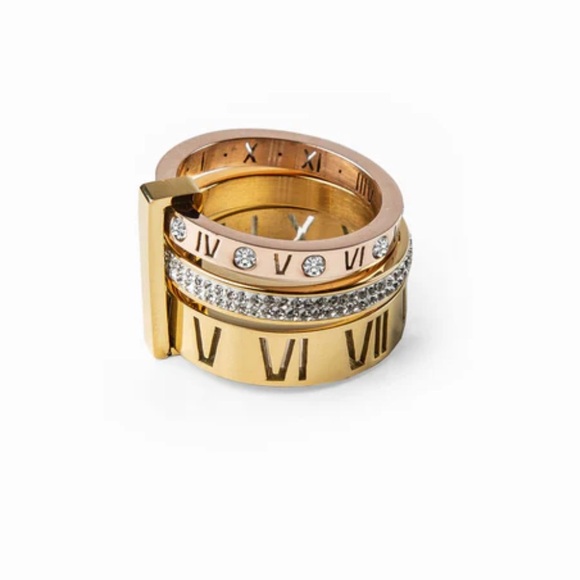 Nevaeh triple stack stone ring - Picture 2 of 5